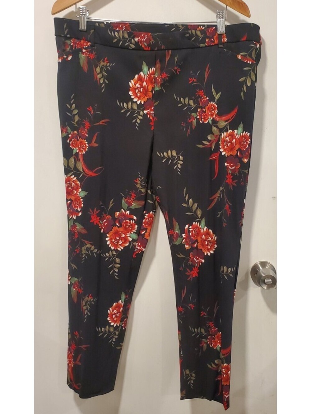 JL Jules & Leopold XL Black Red Flower Floral Pants